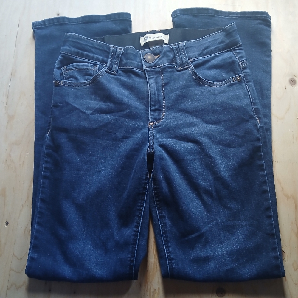 Democracy Womens Bootcut Flare Ab Tech Dark Blue Jeans Stretch Sz 6 Denim